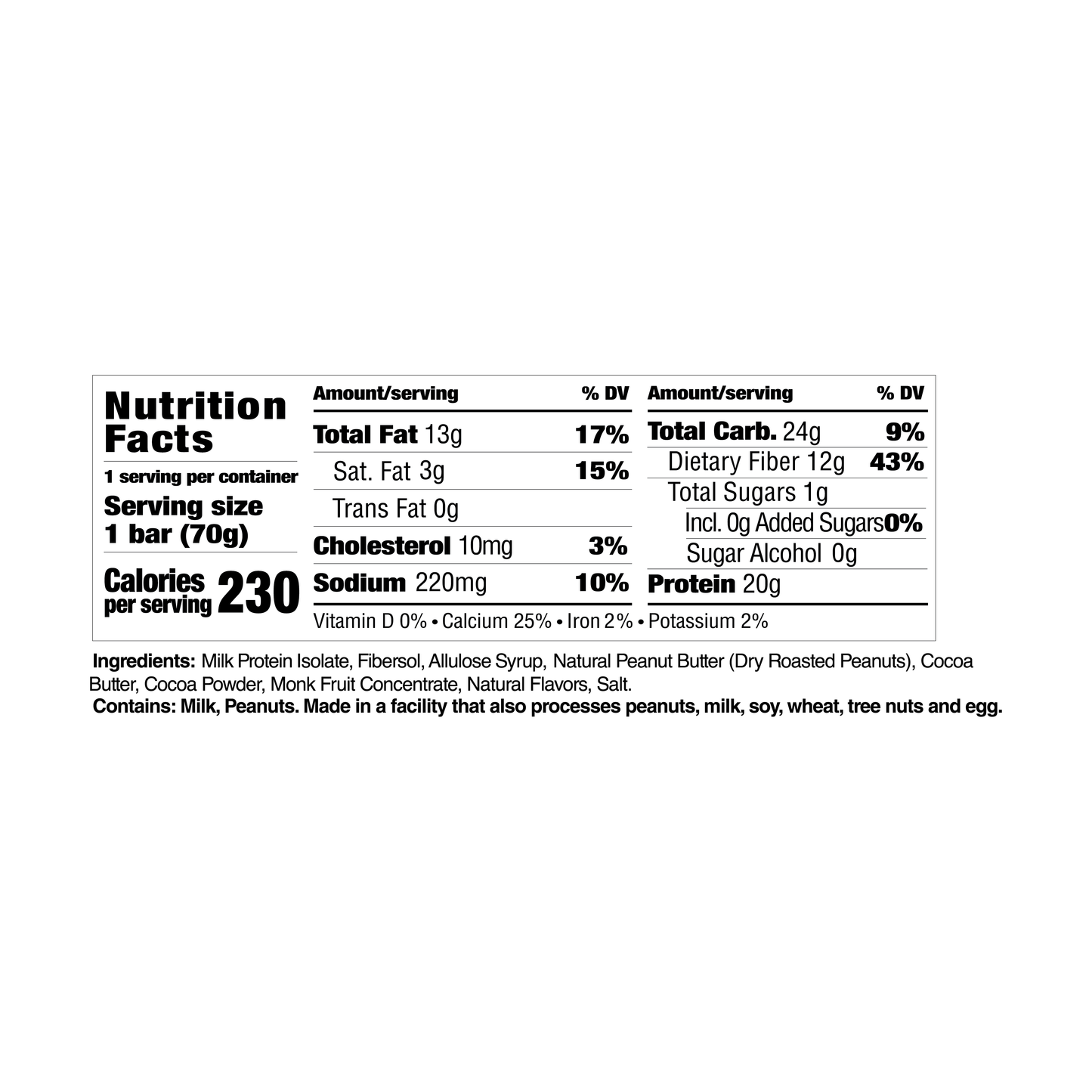CleanForm Nutrition Nulla Protein Bar - Sweet & Salty - Box of 12